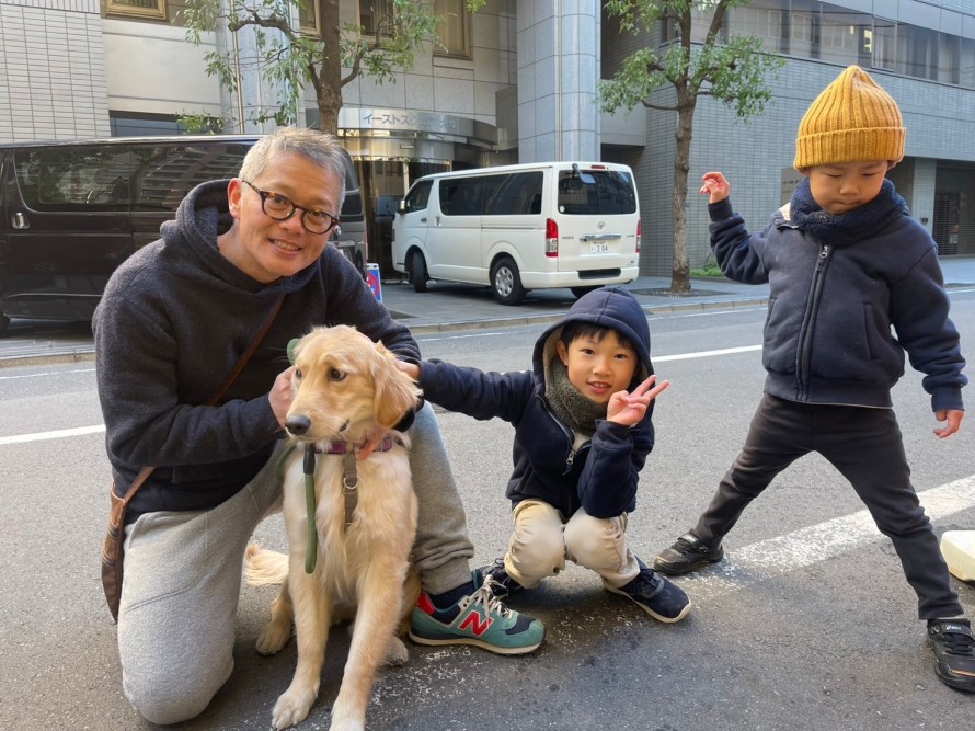 子どもたちに大人気だったワンちゃん