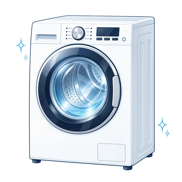 清潔なドラム式洗濯機のイラスト